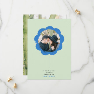 Reserve A Data Moldura de Flor Pintada em Estilo Retro para Foto