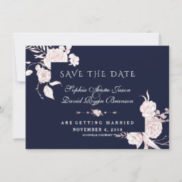 Reserve A Data Moldura de Flores Brancas em Rose Gold Casamento