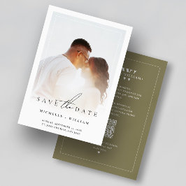 Reserve A Data Moldura de Foto de Monograma de Casamento Moderno 