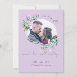 Reserve A Data Moldura de Traço de Pintura Floral de Lavanda