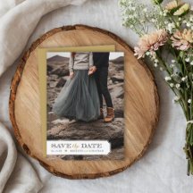 Moldura Elegante com Foto Sobreposta para Save the