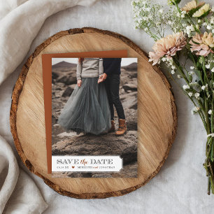 Reserve A Data Moldura Elegante com Foto Sobreposta para Save the