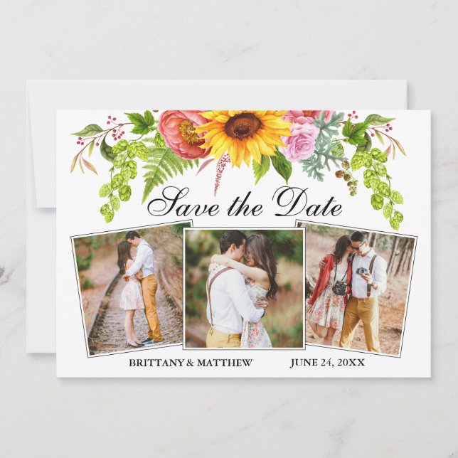 Reserve A Data Molusco Girassol Mistura Floral 3 Foto (Frente)