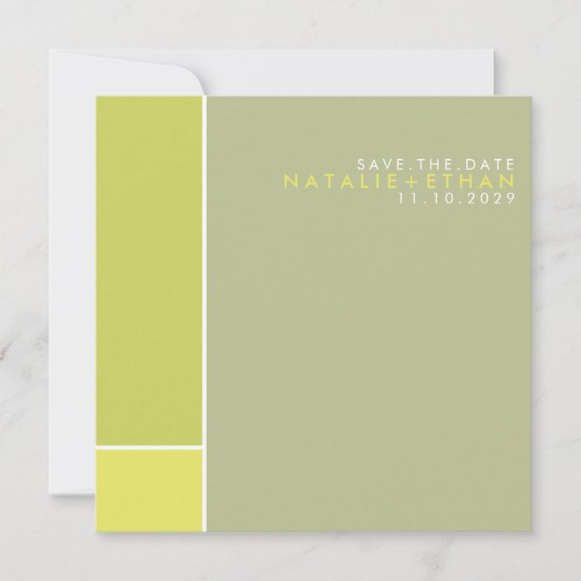 Reserve A Data Mondrian Retro Mod Art Colorida Salvar Data (Frente)