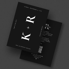 Reserve A Data Monograma Casamento Moderno Simples Preto