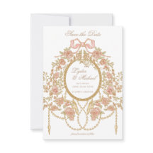 Monograma de Casamento Rosa Rococó Francês