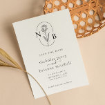 Reserve A Data Monograma de Casamento Russo Moderno Minimalista<br><div class="desc">Monograma de Casamento Russo Moderno Minimalista Salve a Data.</div>