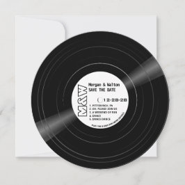Reserve A Data Monograma do Registro de Vinilo - Rótulo Branco