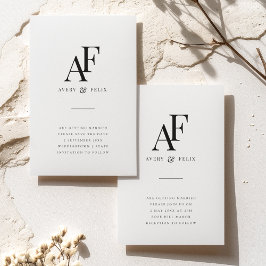 Reserve A Data Monograma Elegante Simples Minimalista