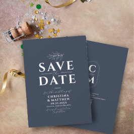 Reserve A Data Monograma Marinho mínimo Código QR azul