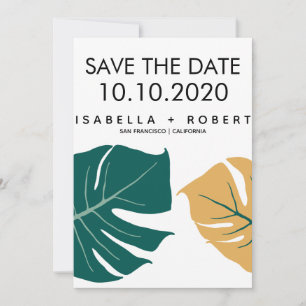 Reserve A Data Monstera Amarelo   Casamento Save the Date