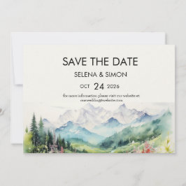 Reserve A Data Montanha Floral Simples Horizontal