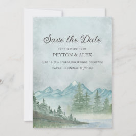 Reserve A Data Montanhas com Capas de Neve Salva de Casamento de