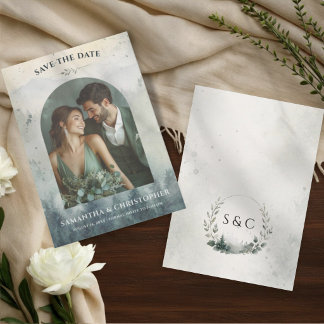 Reserve A Data Montanhas em Aquarela & Casamento de Árvores de Pi