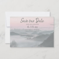 Montanhas Nebulosas Rosa Cinza Salve Nossa Data Ca