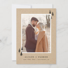 Reserve A Data Montanhas Rustic Kraft desenhadas à mão Foto de Pi