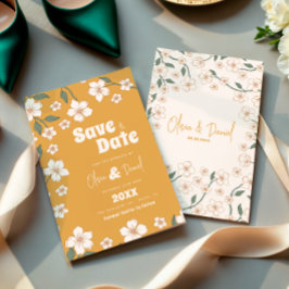 Reserve A Data Mostarda Groovy Floral Salva a Data