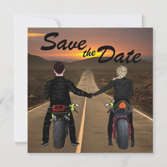 Reserve A Data Motociclos de casal no Sunset Wedding (Frente)