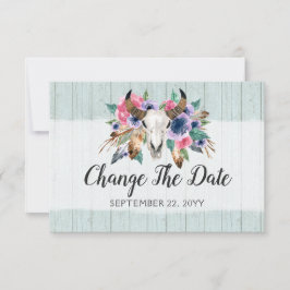 Reserve A Data Mudança de Data Rústico Boho Casamento Reagendado