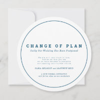 Mudança de plano de casamento adiada azul branco