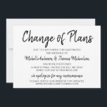 Reserve A Data Mudança de Planos Casamento Simples Preto e Branco<br><div class="desc">Esses cartões de Mudança de Planos vão ajudar seus convidados a navegar pelas mudanças necessárias que você fez em seu evento. Personalize com as informações do seu evento para criar uma Mudança de Planos única que seus amigos e familiares certamente irão apreciar.</div>