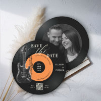 Music Lover Weding the Date Vintage QR Code