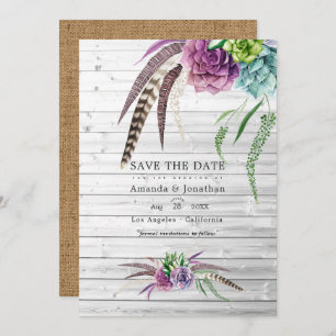 Reserve A Data Mystical Watercolor Suculents Bohemian Wedding