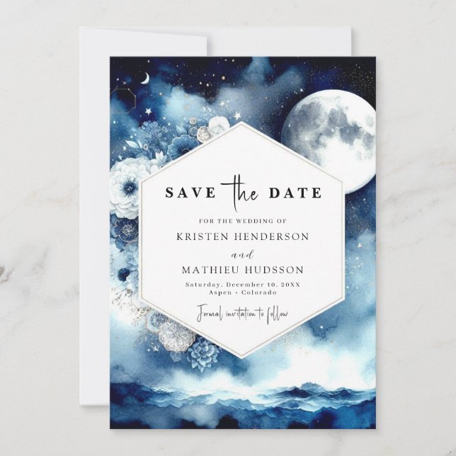 Reserve A Data Na moda Floral Moonlit Wedding (Frente)