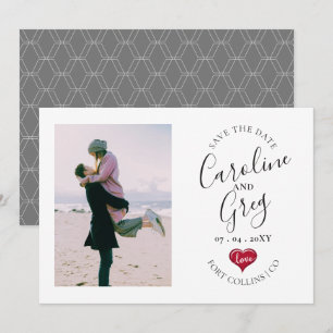 Reserve A Data Na moda Modern Love Typography Save the Date Photo