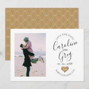 Reserve A Data Na moda Modern Love Typography Save the Date Photo