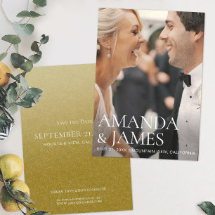 Reserve A Data Na moda Modern Photo Wedding Save the Date Card