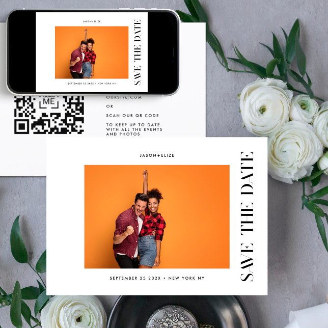 Reserve A Data NA MODA | QR Code Modern Simple Photo Border (Criador carregado)