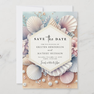 Reserve A Data Na moda Seashell Beach Wedding