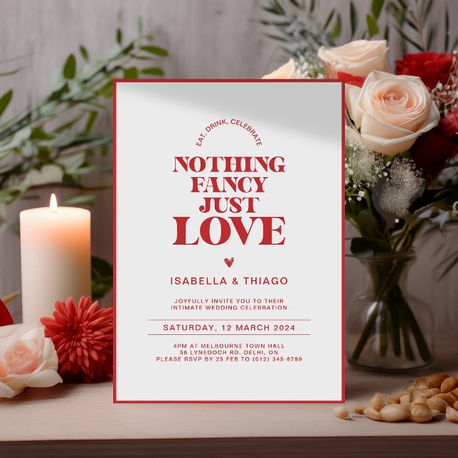 Reserve A Data Nada sofisticado, apenas amor em monocromo vermelh (Criador carregado)