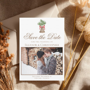 Reserve A Data Natais vintages Bell Casal Foto Salvar Data