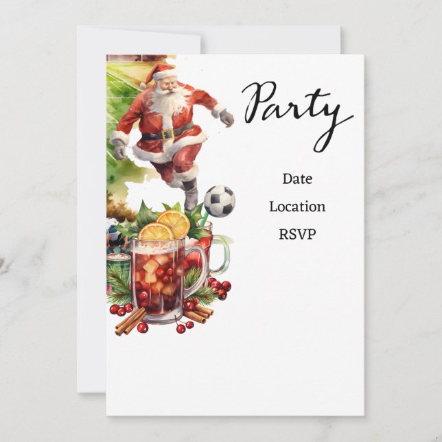 Reserve A Data Natal com Papai Noel jogando bola (Frente)