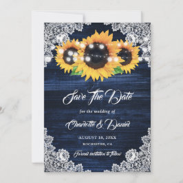 Reserve A Data Navy Blue Sunflower String Lights Floral Lace Wood