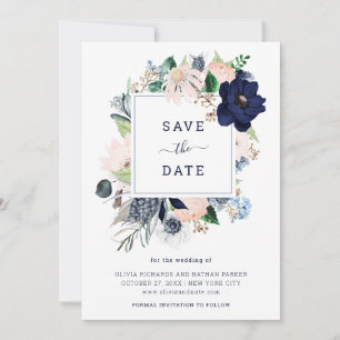 Reserve A Data Navy Náutico Floral e Listras  