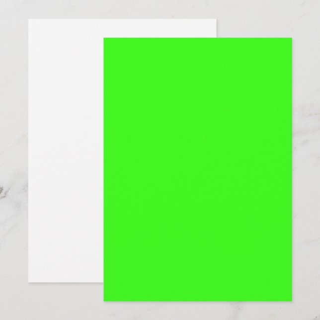 Reserve A Data Neon Green Flat Save The Date Card - Personalizáve (Frente/Verso)