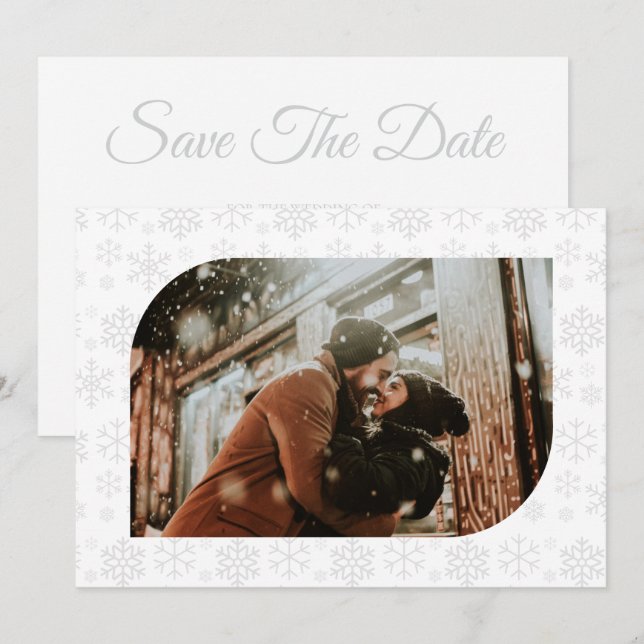 Reserve A Data Neve no Amor Casamento de Inverno (Frente/Verso)