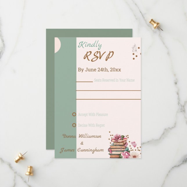 Reserve A Data  New Chapter Begins RSVP Card (Frente/Verso In Situ)