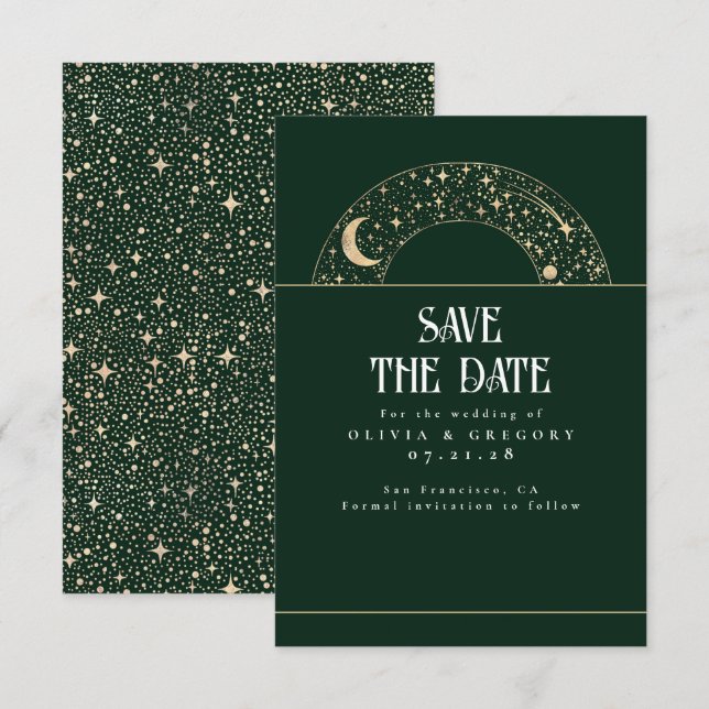 Reserve A Data Night Sky Stars Celestial Salvar Data (Frente/Verso)