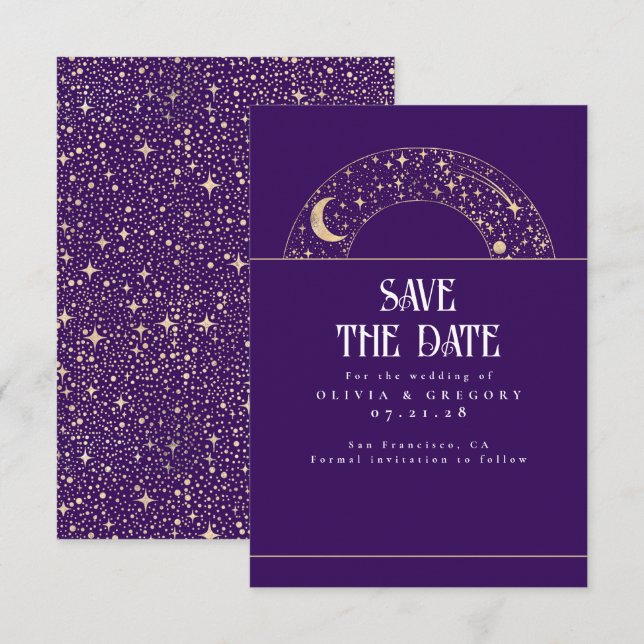 Reserve A Data Night Sky Stars Celestial Salvar Data (Frente/Verso)