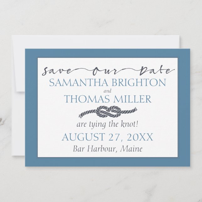 Reserve A Data Nó de Eternidade Náutica | Salvar nossa data (Frente)