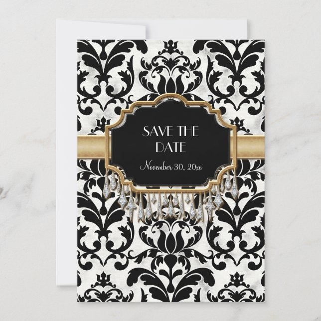 Reserve A Data Noiva com Visual Dourado Luxuoso em Damasko Envelh (Frente)