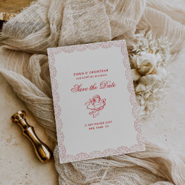 Reserve A Data Noiva de Renda com Bordas Cherub Casamento Vintage