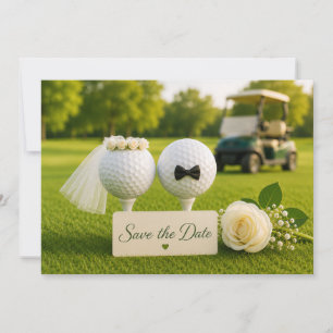 Reserve A Data Noiva e Noivo de Golfe no campo de golfe