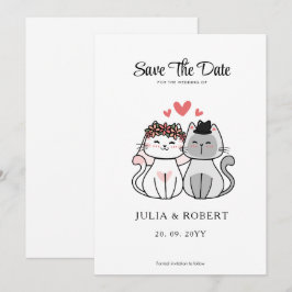 Reserve A Data Noiva e Noivo Gatos Fofos Casamento 