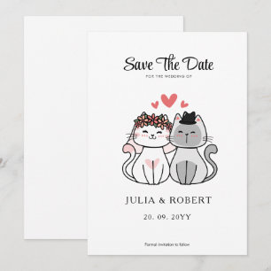 Reserve A Data Noiva e Noivo Gatos Fofos Casamento 