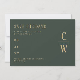 Reserve A Data Noiva Musgo Verde Dourado Casamento SAVE THE DATE